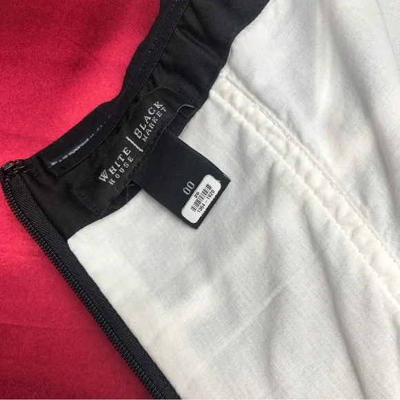 White House Black Market (WHBM) Black & White Stripped Halter Knee Length Dress - Picture 5 of 16